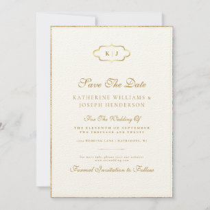 CLASSIC MONOGRAM ROMANTIC CALLIGRAPHY SAVETHE DATE INVITATION