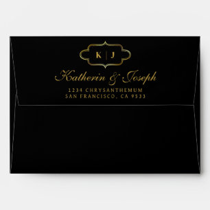 CLASSIC MONOGRAM & ROMANTIC CALLIGRAPY WEDDING ENVELOPE