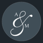 Classic Monogram Script Ampersand Wedding Cl Round Sticker<br><div class="desc">Add a touch of timeless elegance to your wedding suite with our Preppy Luxury Wedding Sticker. Featuring your custom monograms in a refined serif font, joined by a graceful ampersand in classic calligraphy, this design is a nod to old money charm and elevated simplicity. Framed by a rich Scottish tartan...</div>