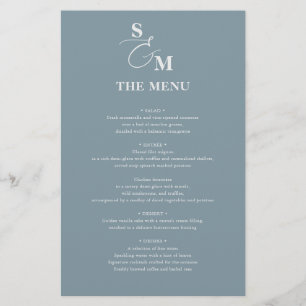 Classic Monogram Script Ampersand Wedding Menu