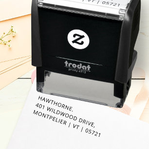 Classic Monogram Simple Minimal Return Address Self-inking Stamp