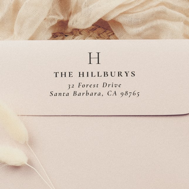 Classic Monogram Simple Return Address Rubber Stamp (Creator Uploaded)
