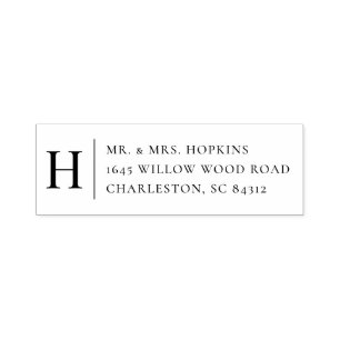 Classic Monogram Simple Return Address Self-inking Stamp