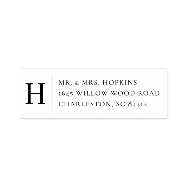 Classic Monogram Simple Return Address Self-inking Stamp (Design)