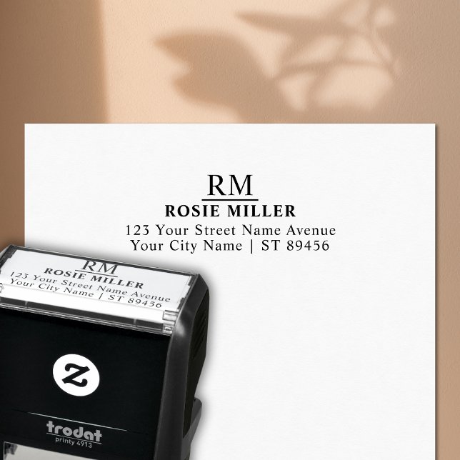 Classic Monogram Simple Return Address Self-inking Stamp (Classic Monogram Simple Return Address Self-inking Stamp)