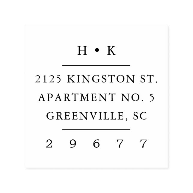 Classic monogram simple return address self-inking stamp (Design)