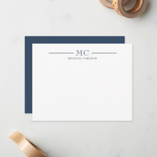 Classic Monogram Stationery Men Card