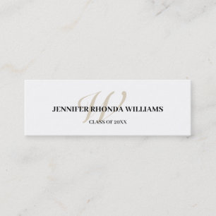 Classic monogram student graduation name card