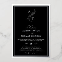 Classic Monogram Wedding Black And Silver