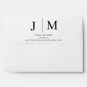 Classic Monogram Wedding  Envelope