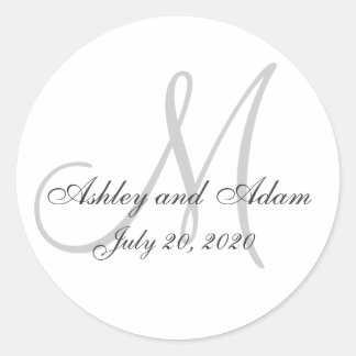 Classic Monogram Wedding Favour Sticker
