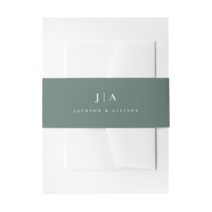 Classic Monogram Wedding Invitation Belly Band