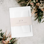 Classic monogram wedding invitation belly band<br><div class="desc">A simple yet classic bellyband with couples initial monogram and names.</div>