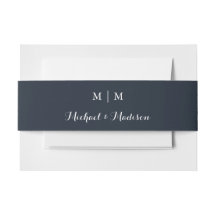 Classic Monogram Wedding Invitation Belly Band