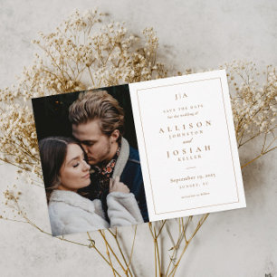 Classic Monogram Wedding Photo Save The Date