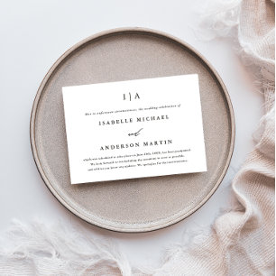 Classic Monogram Wedding Postponement Announcement