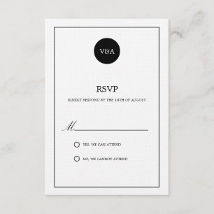 CLASSIC MONOGRAM WEDDING RSVP CARD