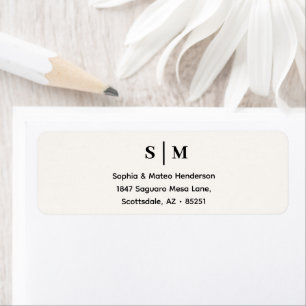 Classic Monogram White Wedding Address