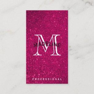 Classic Monogram with Arc Glitter Background Business Card