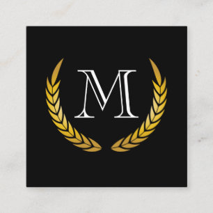 Classic Monogram with Chic Decorative Elements Square Business Card