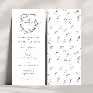 classic monogrammed elegant the wedding crest programme