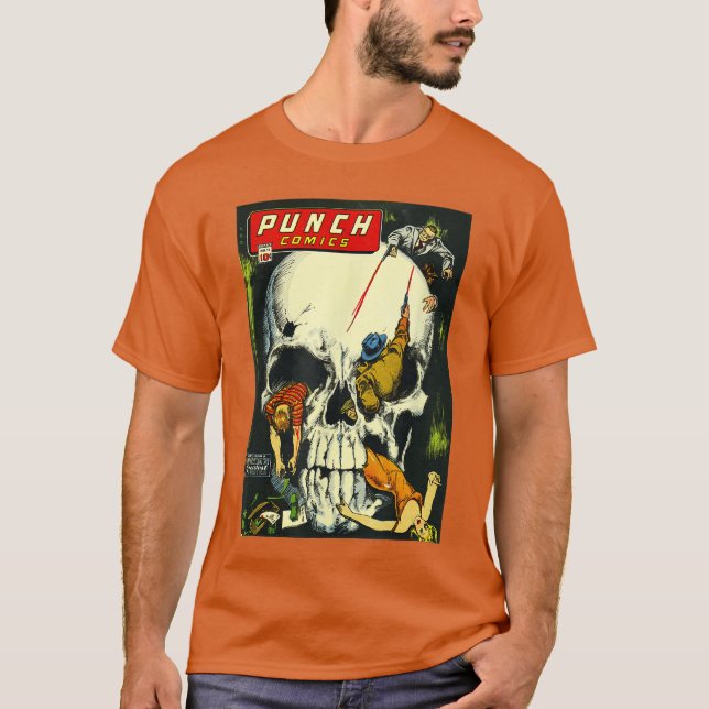 Classic Monster Poster Horror Comic Book funny T-Shirt (Front)