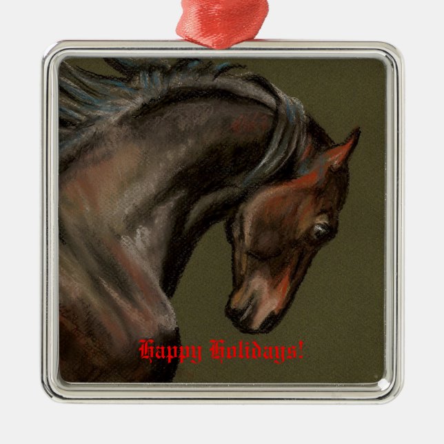 Classic Morgan Stallion Metal Tree Decoration (Front)