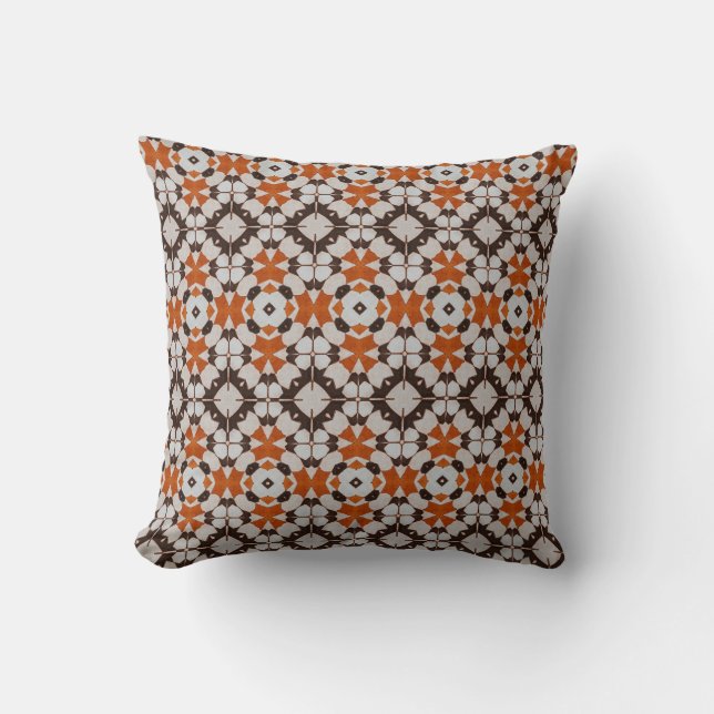 Classic Moroccan Geometric Decorative Patterns Cushion (Front)