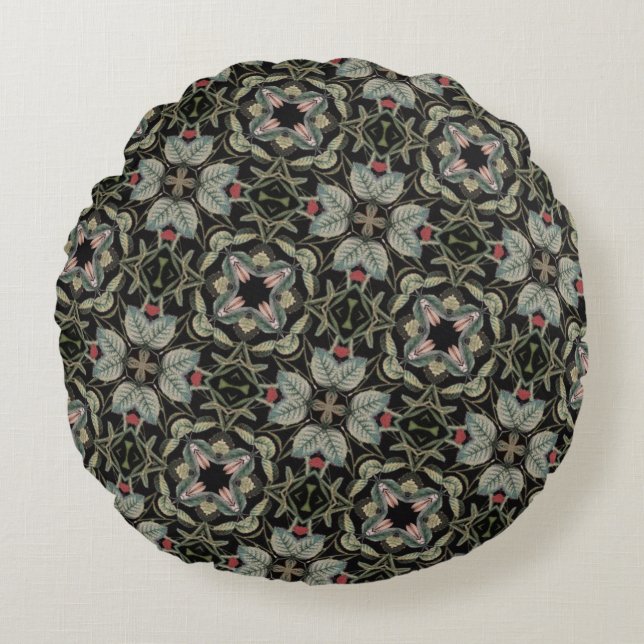 Classic Moroccan Geometric Decorative Patterns Round Cushion (Front)