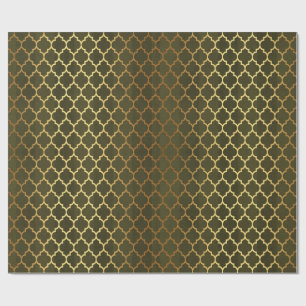 Classic Moroccan Pattern in Gold Wrapping Paper