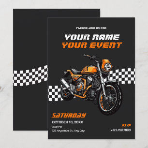 Classic motorbike  invitation