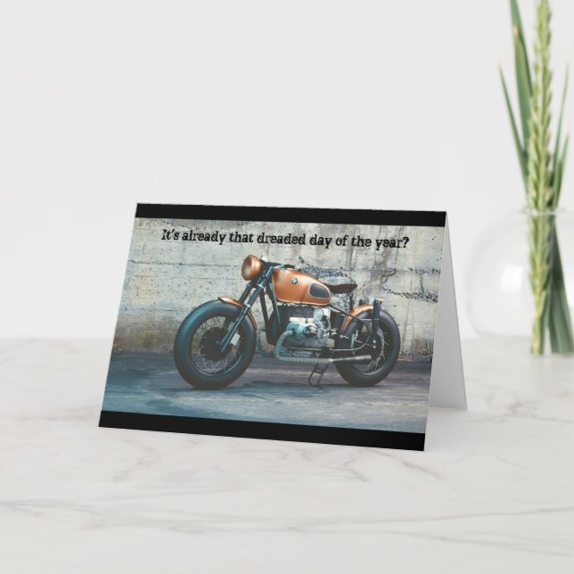 Classic Motorcycle Birthday Card (Front)