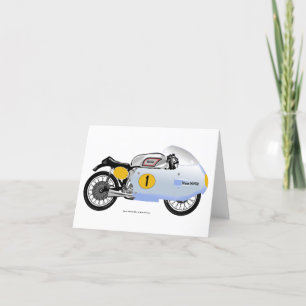 Classic motorcycle greeting card. thank you card