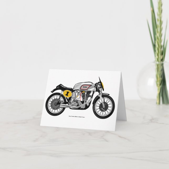 Classic motorcycle greeting card. thank you card (Front)