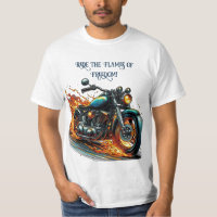 Classic Motorcycle in Motion with Flames