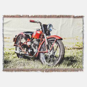 Classic Motorcycle Throw Blanket
