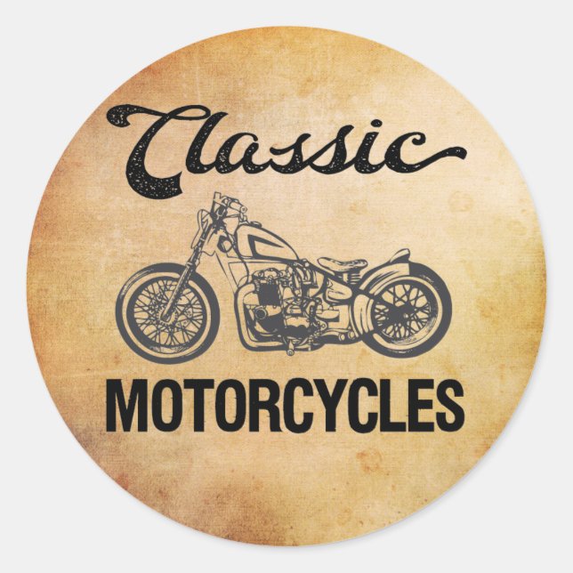 Classic Motorcycles vintage biker Classic Round Sticker (Front)