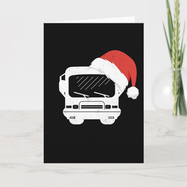 Classic Motorhome Hat Christmas Gift Card (Front)