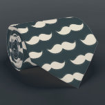 Classic Moustache Pattern on Black Tie<br><div class="desc">Classic moustache shape with illustrated stitched edges in repeat pattern on black.</div>
