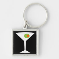 Classic Movie Martini Key Chain (black)