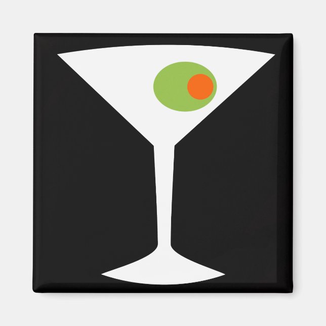 Classic Movie Martini Magnet (black) (Front)