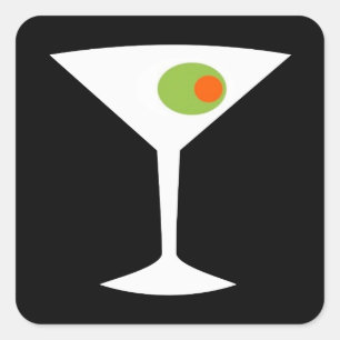 Classic Movie Martini Square Stickers