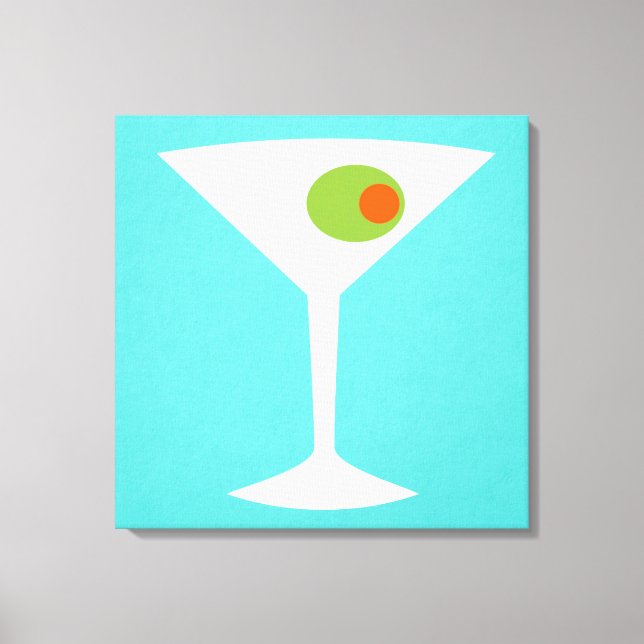Classic Movie Martini Stretched Canvas (turquoise) Print (Front)