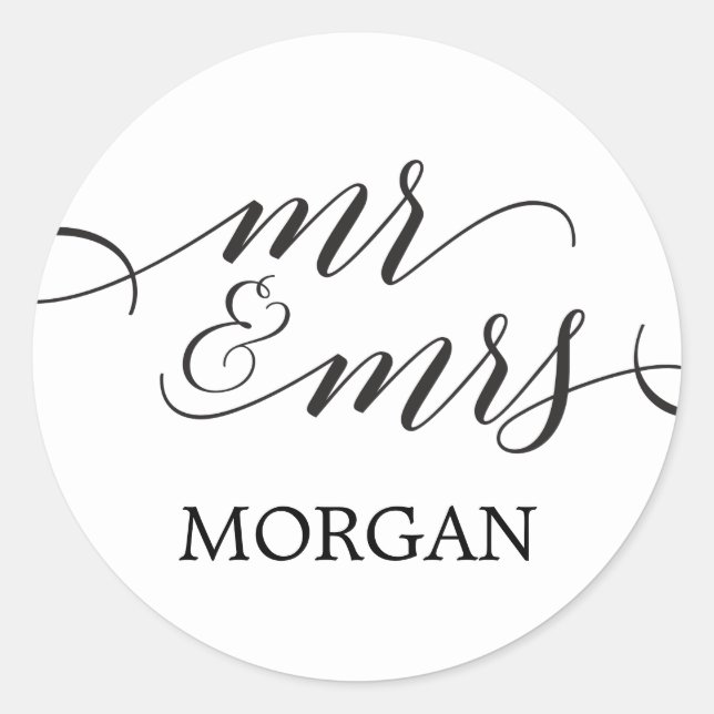 Classic Mr and Mrs Envelope Seals - Favour (Front)