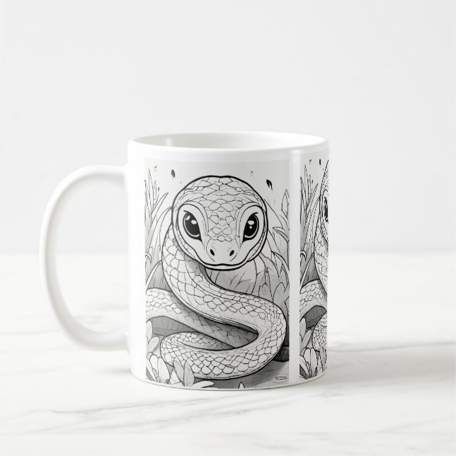 Classic Mug, 11 oz , Dragon Mug, Coffee Cup, Snake Coffee Mug (Left)