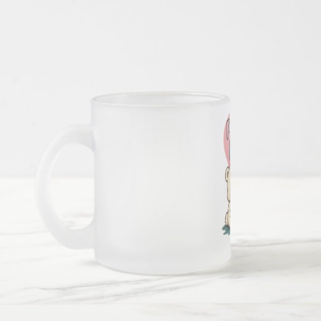  Classic Mug, 11 oz .Mama Love Perfect gift Frosted Glass Coffee Mug (Left)