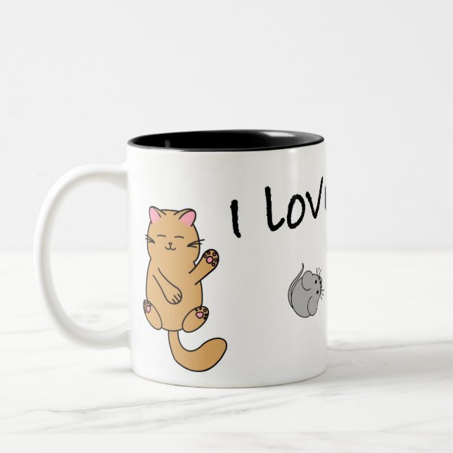 Classic Mug, 11 oz, with I LOVE KATZ Two-Tone Coffee Mug (Left)