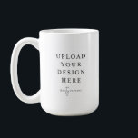 Classic Mug 15oz.<br><div class="desc">Customise your design in Templett. After you are done editing,  download your file in a JPG format (don't forget to turn on the bleed option). Upload your design here by clicking on the blue "Personalise" button.</div>