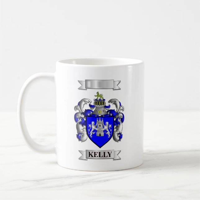 Classic Mug Kelly Surname And Shield (Left)