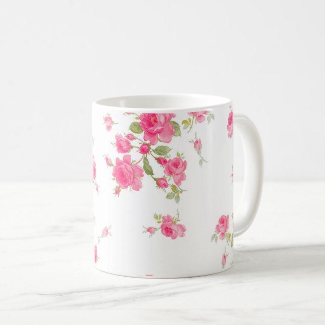 Classic Mug with pink roses (Front Right)
